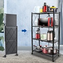 استاند منظم 4 رفوف للمطبخ والحمام بعجل لسهولة الحركة معدن