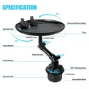 صينية وحامل طعام للسيارة تدور 360 درجة لتناول الطعام والحفاظ علي نظافة السيارة