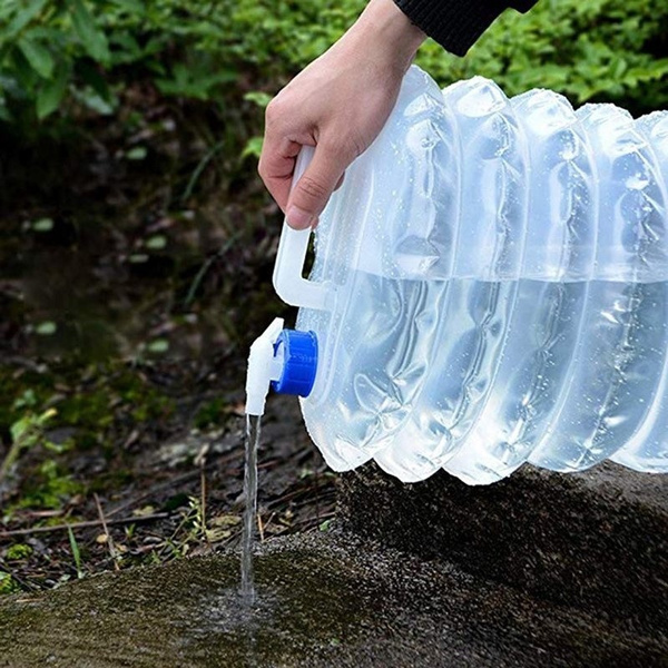 جركن مياه بحنفية قابل للطي وللتمديد للرحلات والبحر والتخييم والسيارة 5 لتر