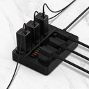 مشترك كهرباء 6 منافذ مع 6 مخارج يو اس بي و تايب سي 2500 واط