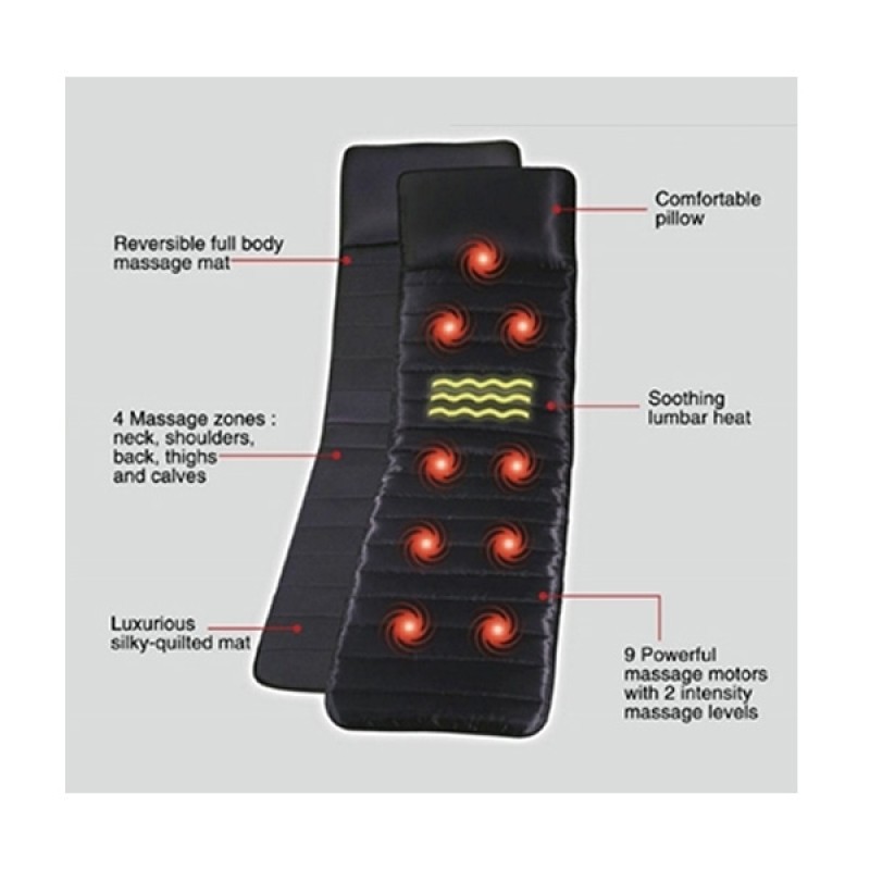 بساط تدليك وتدفئة للجسم ثنائي الاتجاه ب 9 درجات مختلفة مع ريموت كنترول