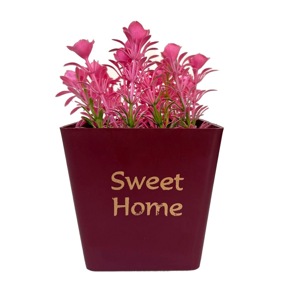 أصيص ورد صناعي بألوان مختلفة لتجديد ديكور البيت والبلكونة