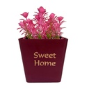 أصيص ورد صناعي بألوان مختلفة لتجديد ديكور البيت والبلكونة