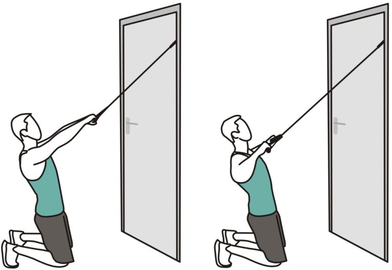 حبل مطاطي لممارسة التمارين الرياضية المختلفة مزود بكرة تثبيت للباب