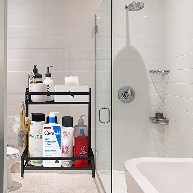 استاند منظم وحامل للتوابل والبرطمانات 2 دور من الفولاذ المجلفن