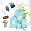 مجموعة شنط سفر وتربروف برباط لحفظ الملابس الداخلية المتسخة والمكياج وأدوات التجميل والجزم والشباشب 4 احجام