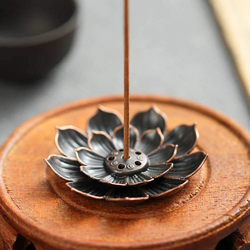 حامل بخور لوتس نحاسي شيك للمنزل والمكتب