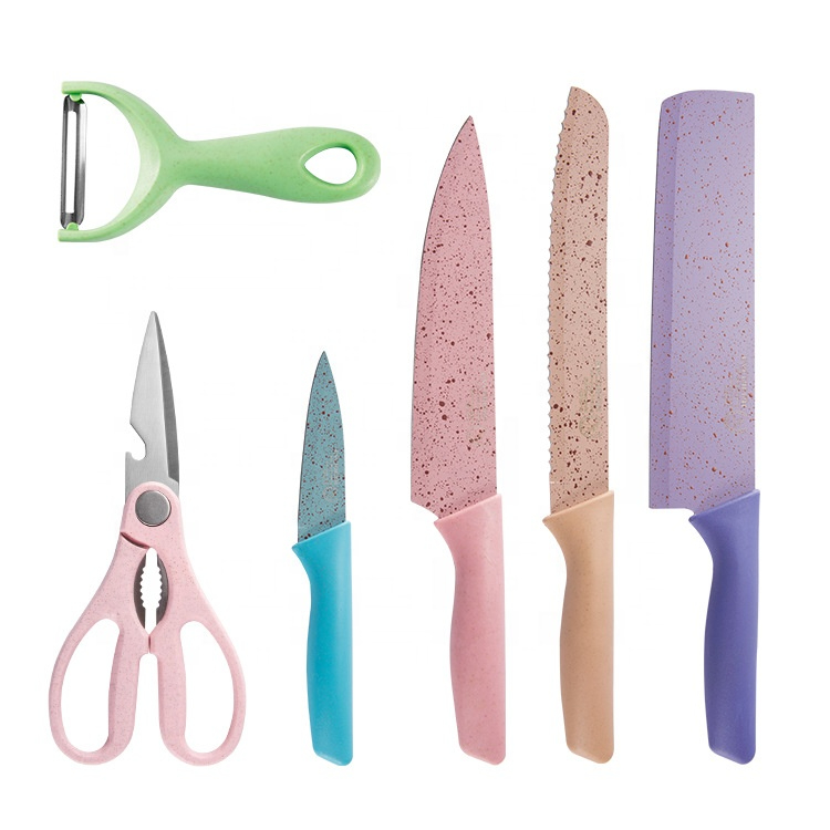 طقم سكاكين جرانيت الوان