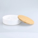 علبة اكليريك مقسمة لتنظيم الاكسسورات والمجوهرات بغطاء خشبي بمرايا