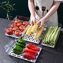 درج اكليريك كبير منظم وحامل للفواكه والخضروات بمصفاه وغطاء محكم الغلق