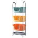 تربو 4 دور منظم وحامل لأدوات المطبخ والحمام ولعب الأطفال بعجلات لسهولة الحركة