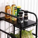 ترولي معدن 4 دور بسلات شبكية متحركة لحمل وتنظيم ادوات المطبخ والحمام بعجلات لسهولة الحركة