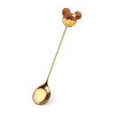 طقم معالق وشوك ميكي ماوس 4 قطع استانليس مطلي باللون الذهبي