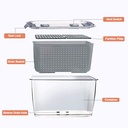 طقم علب ثلاجة لحفظ وتنظيم الطعام قطعتين بمصفاه وفتحات تهوية وغطاء محكم الغلق من الاكليريك الشفاف