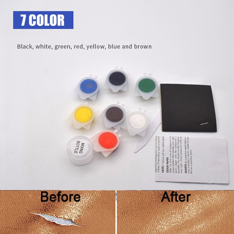 طقم إصلاح الجلود والفينيل 7 ألوان للملابس والمفروشات والسيارات متعدد الأستخدام