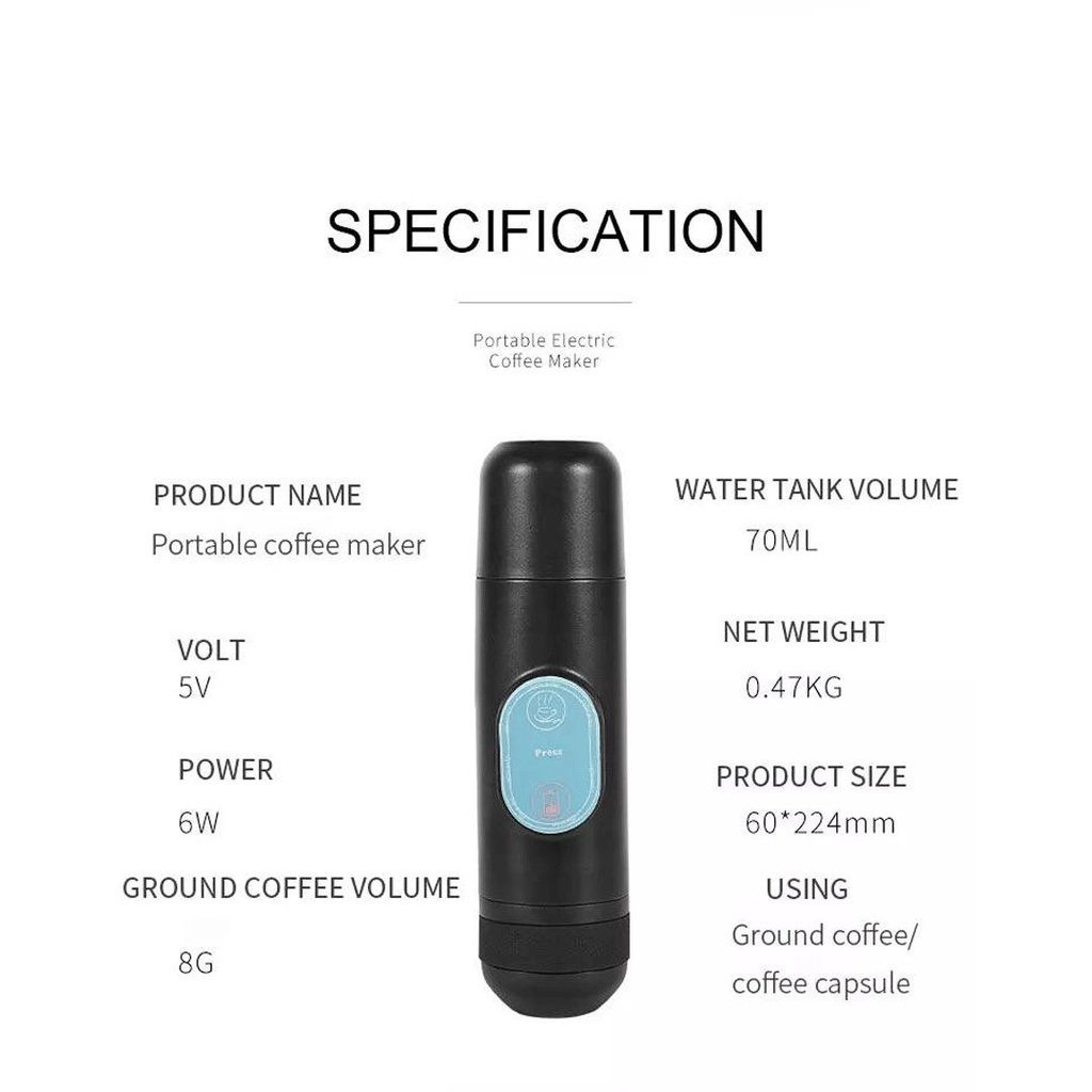 ماكينة اسبريسو كهربائية محمولة للسفر والخروج ورحلات التخييم