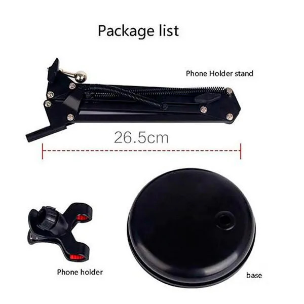 استاند حامل للموبايل والميكروفون متحرك في جميع الاتجاهات لسهولة التصوير والتسجيل والبث المباشر