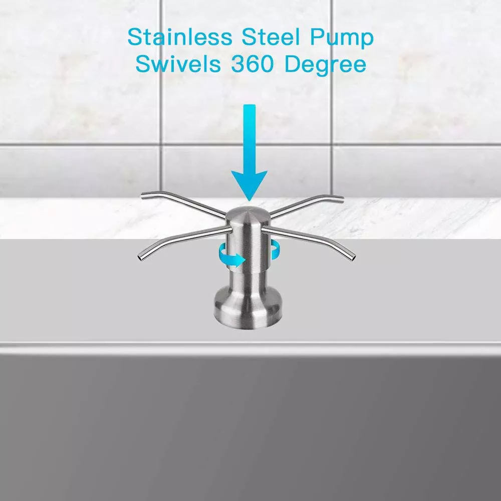 مضخة توزيع الصابون السائل تدور 360 درجة لسهولة التحكم من الاستانليس ستيل