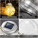 كرة زجاجية مضيئة تعمل بالطاقة الشمسية لإضاءة وتزيين الحدائق