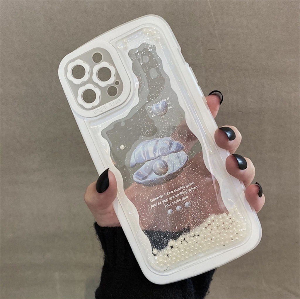 جراب ايفون 13 قوقعة بحر بجليتر ولولي متحرك بشكل مميز