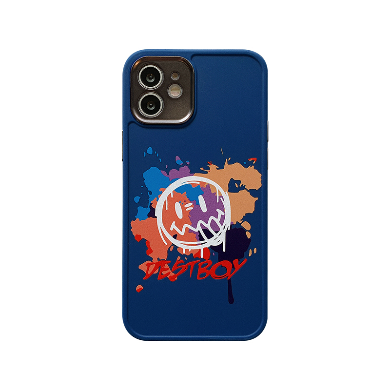 جراب ايفون 13 برو ماكس سيليكون باللون الكحلي مع اطار معدني لحماية الكاميرا قابل للفك والتركيب