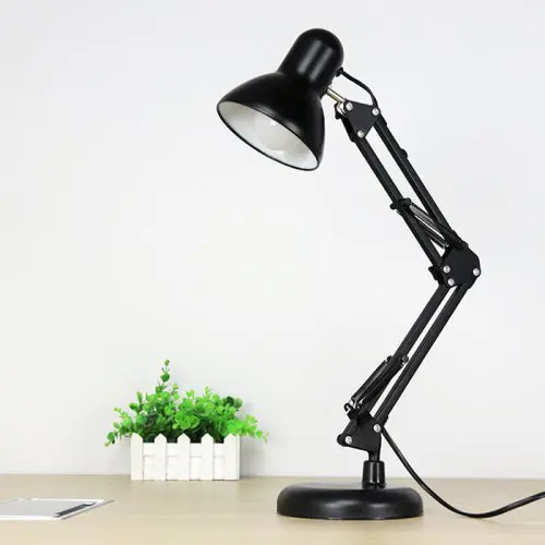 اباجورة ومصباح مكتب دوار بذراع متحرك للتحكم في زاوية الضوء للمذاكرة والقراءة
