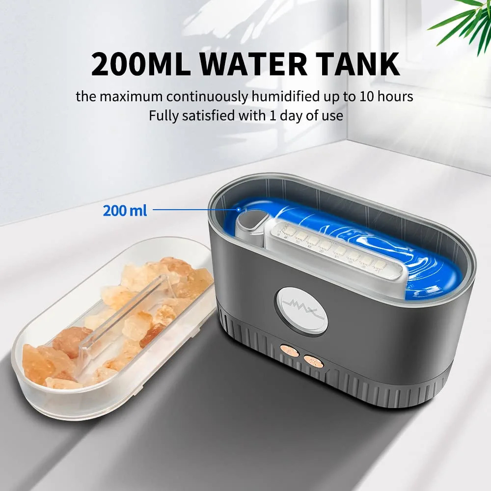 فواحة ملح البحر المضيئة ببخار عطري للمساعدة علي الاسترخاء والهدوء بخزان 200 ملي