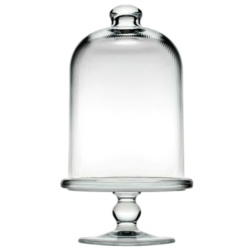 حامل الكيك والحلويات والكوكيز والكاندي بغطاء وقاعدة من الزجاج الشفاف