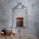 حامل الكيك والحلويات والكوكيز والكاندي بغطاء وقاعدة من الزجاج الشفاف