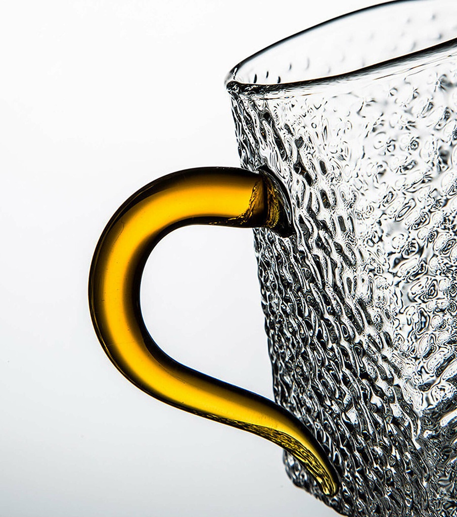 طقم كوبايات زجاجي منقرش 6 قطع بيد الوان مختلفة لتقديم الشاي والقهوه للضيوف