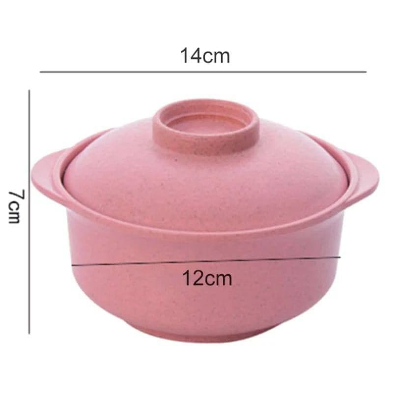 حلة الميكروويف الصحية من قش القمح بالغطاء