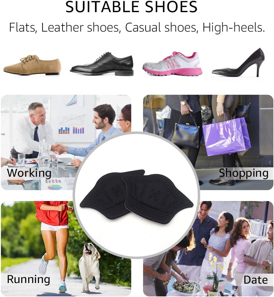 بطانة كعب الأحذية الكعب العالي والرياضية لمنع القرح بلزق دبل فيس قابله للقص قطعتين