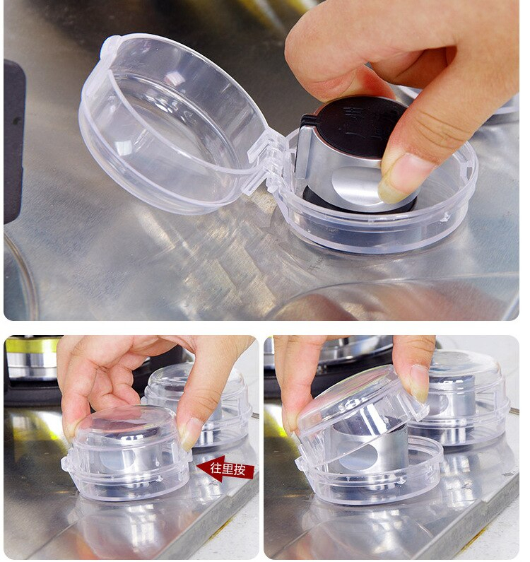 طقم غطاء مقبض البوتجاز لضمان ومنع فتحه من الاطفال للامان 6 قطع