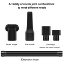 مكنسة سيارة اسطوانية بخرطوم شفط وروؤس تنظيف متعددة للوصول لاصعب واضيق الاماكن تعمل علي الولاعة