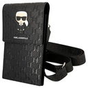 شنطة رجالي كتف كارل لاغرفيلد لحمل الموبايل والمتعلقات الشخصية مع 3 فتحات للبطاقات والكروت