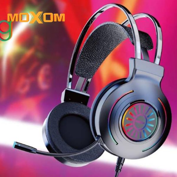 Gaming Headset with Noise Cancelation Mic &amp; Ambient Lights