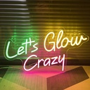 Let's Glow Crazy Neon Led Light Sign Art Decor