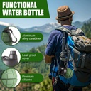 زجاجة مياه سيليكون للمشروبات الباردة والساخنة قابله للطي للرحلات والسفر وتسلق الجبال بميدالية لسهولة الحمل والتعليق 550 ملي