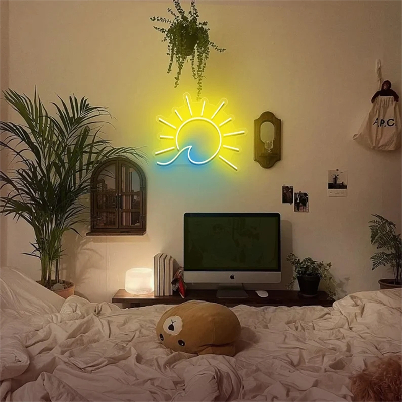 Rising Sun Neon Led Light Sign Art Decor