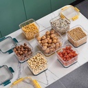 طقم علب اكليريك 3 قطع بمقاسات مختلفة لحفظ وتنظيم الطعام والبقوليات بغطاء محكم الغلق
