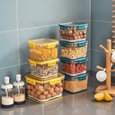 طقم علب اكليريك 3 قطع بمقاسات مختلفة لحفظ وتنظيم الطعام والبقوليات بغطاء محكم الغلق