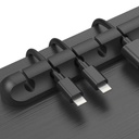 منظم وحامل ومثبت أسلاك وكبلات الشحن والسماعات سيليكون ٥ فتحات