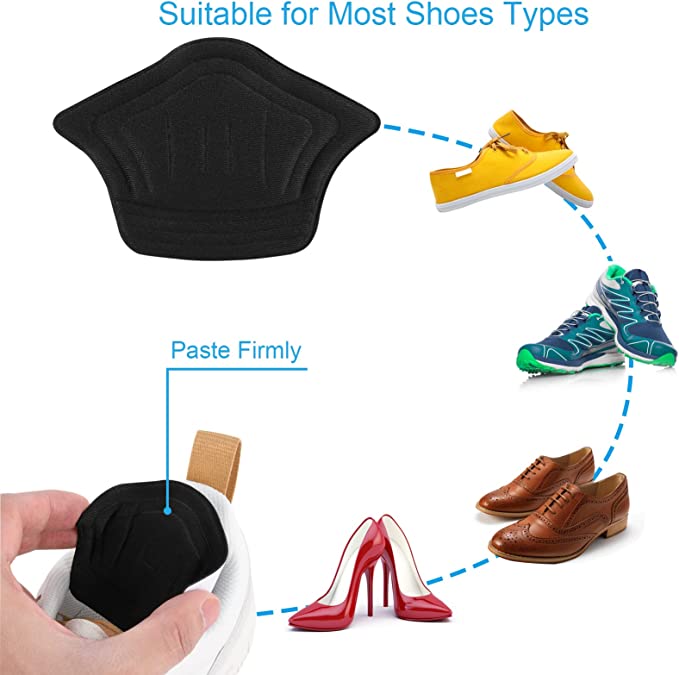 بطانة كعب الأحذية الكعب العالي والرياضية لمنع القرح بلزق دبل فيس قابله للقص قطعتين