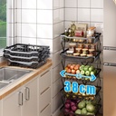 استاند معدني 5 دور قابل للطي منظم لادوات المطبخ والحمام بعجلات لسهولة الحركة