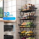 استاند معدني 5 دور قابل للطي منظم لادوات المطبخ والحمام بعجلات لسهولة الحركة