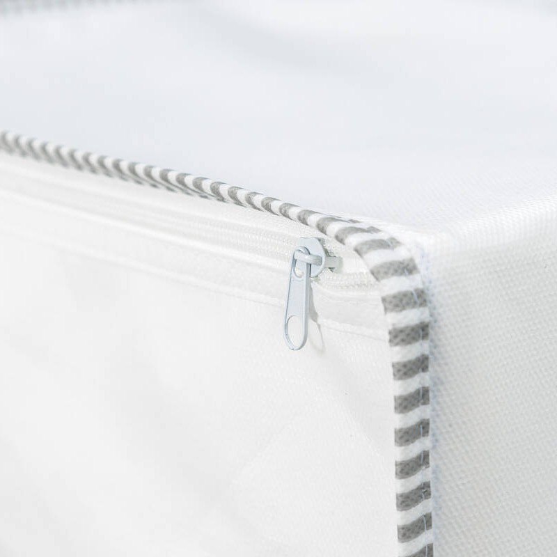 شنطة تخزين وتربروف للملابس والوسائد والبطاطين بيد وسوستة قابلة للطي لسهولة التخزين