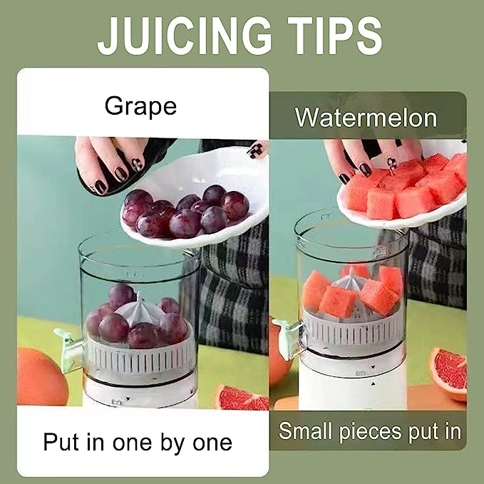 عصارة فواكه كهربائية للبرتقال والبطيخ والتوت قابلة لإعادة الشحن بمنفذ يو اس بي محمولة وسهلة الاستخدام