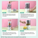 عصارة فواكه كهربائية للبرتقال والبطيخ والتوت قابلة لإعادة الشحن بمنفذ يو اس بي محمولة وسهلة الاستخدام