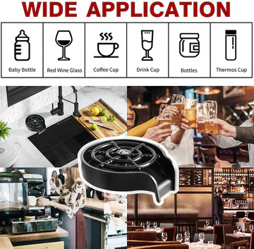 جهاز تنظيف وغسيل الاكواب والزجاجات الاتوماتيكي السريع بفتحه لتصريف المياه