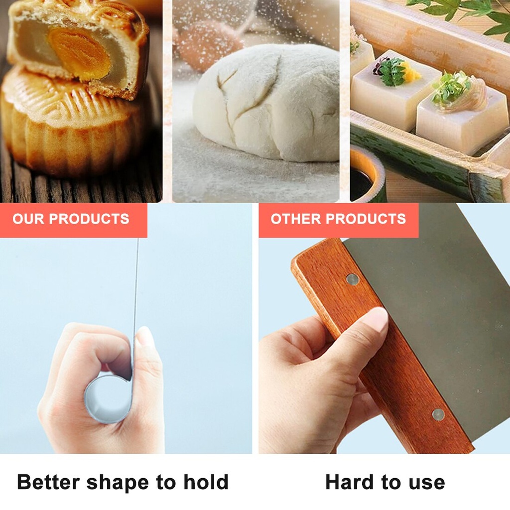 مكشطة وقطاعة استانليس ستيل بمقياس لتقطيع العجين وتزيين الكيك